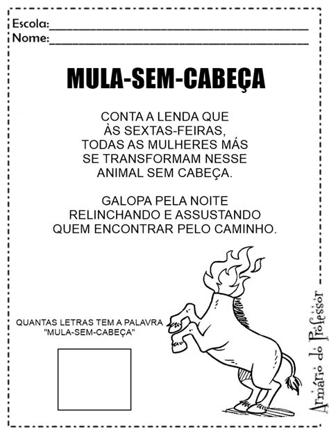 Sequ Ncia Did Tica Personagens Folcl Ricos Mula Sem Cabe A