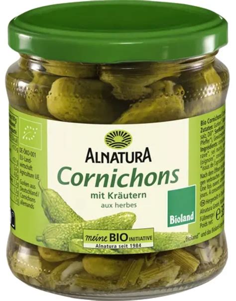 Alnatura Bio Cornichons Mit Kr Utern G Piccantino Onlineshop