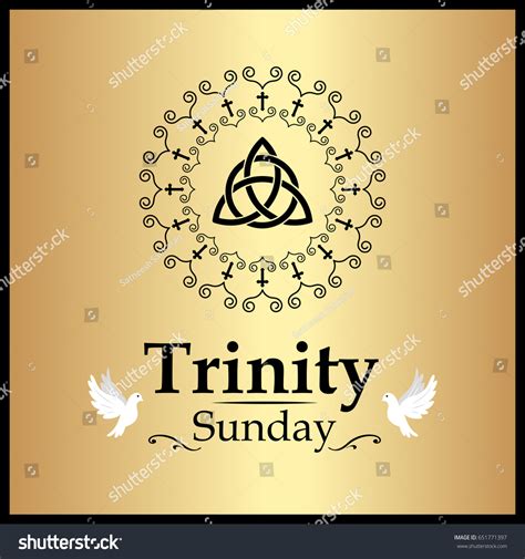 Trinity Sunday Vector Illustration Christianity Pentecost Stock Vector