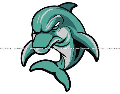 Muscular Dolphin Svg 3 Mascot Design Sports Team School Etsy