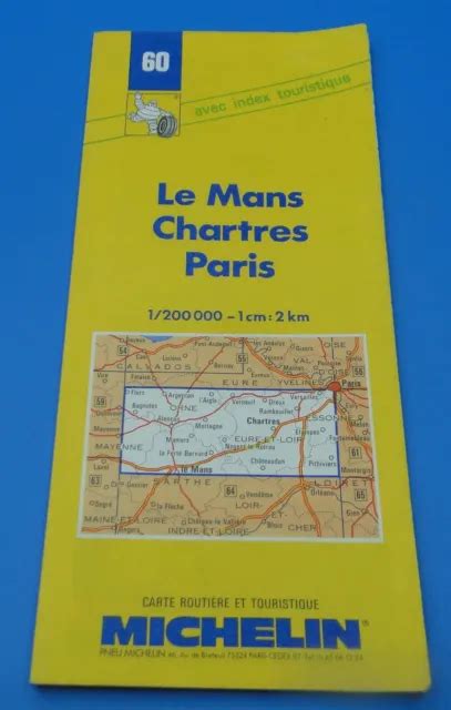 Ancienne Carte Routi Re Michelin France Le Mans Chartres Paris N