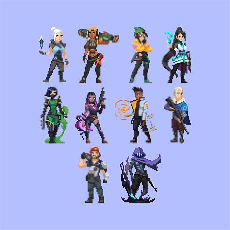 Valorant Pixel Agents Waterproof Stickers, Pixel Art, Waterproof ...