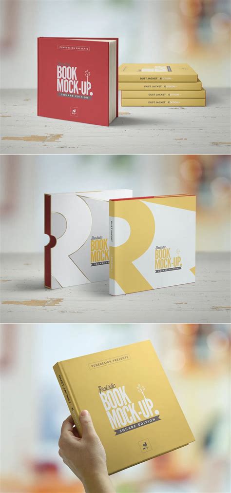 Square Book Mockup Dust Jacket Edition