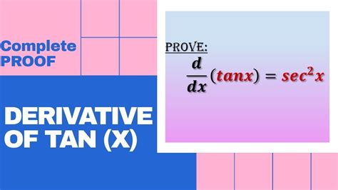 Proof Of Derivative Of Tanx Using Quotient Rule Derivative Of