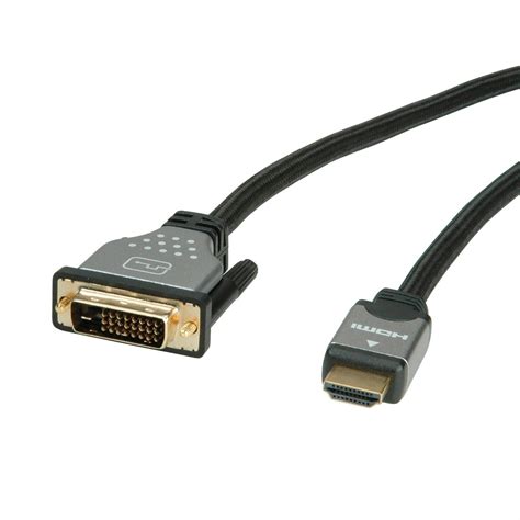 ROLINE Monitorkabel DVI - HDMI, ST-ST, dual link, schwarz / silber, 7,5 ...