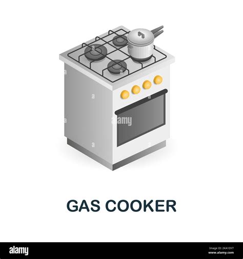 Gas Cooker Icon D Illustration From Kitchen Supplies Collection