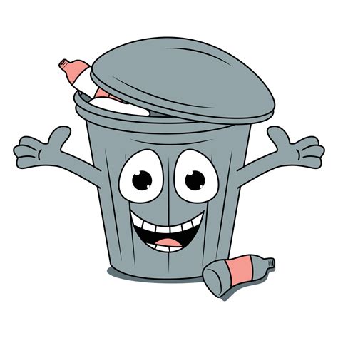 cute rubbish bin cartoon illustration 12345260 Vector Art at Vecteezy