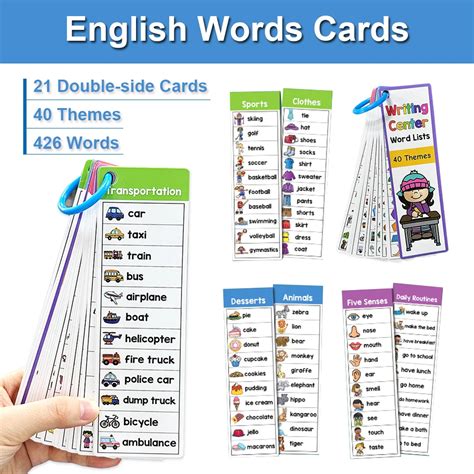 Cartes De Listes De Mots Anglais Montessori Pour Enfants Mat Riaux