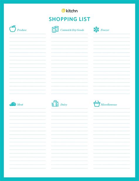 Free Shopping List Templates Excel Pdf Formats Weeks Of Meal