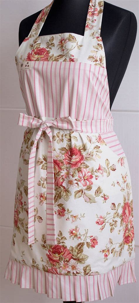 Apron Retro Beautiful Handmade Full Apron Dress For Kitchen Womens