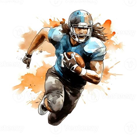 american football player with ink paint art, generative ai 30600878 ...