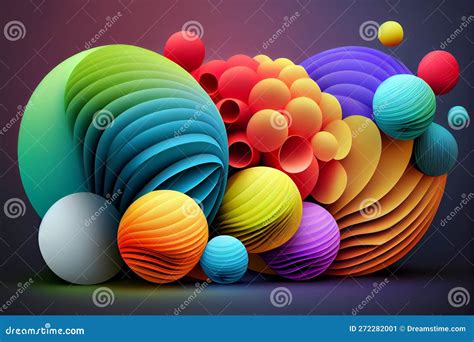 3d Rainbow Color Spheres Cluster Abstract Background Banner Or Sign