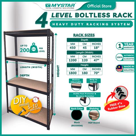 Mystar Boltless Rack X X Cm Tier Rack Shelf Storage