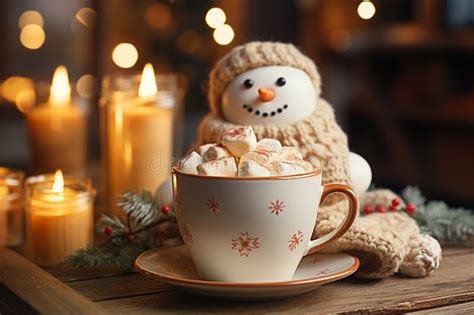 Snowman Cute Drinking Hot Chocolate Stock Illustrations Snowman Cute Drinking Hot Chocolate