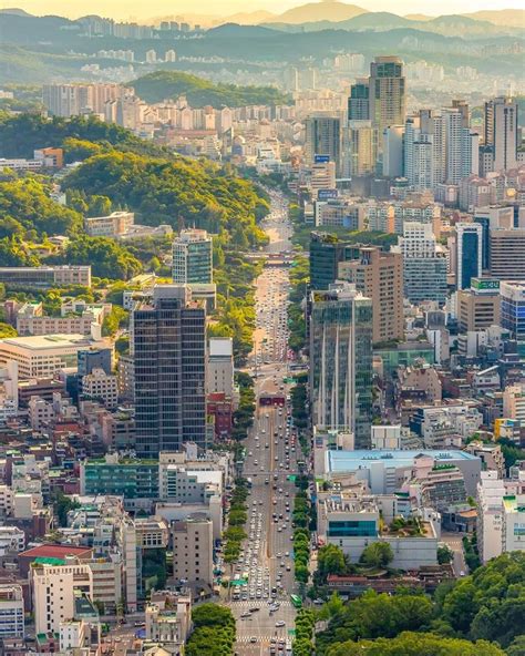 Many Hills And Mountains Across Gangnam District Seoul South Korea