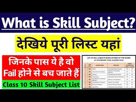 List Of Skill Subjects In Cbse Class And Benefits Of Skill Subject