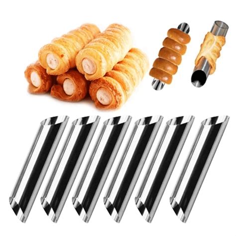 2pcs Stainless Steel Conical And Columnar Shaped Croissant Molds