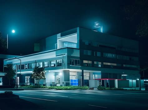 Premium Photo | Hospital outside night view emergency