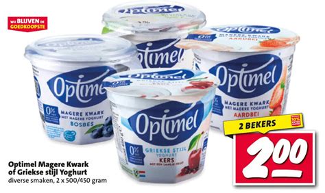 Optimel Magere Kwark Of Griekse Stijl Yoghurt 2x500450 Gram 2 Bekers