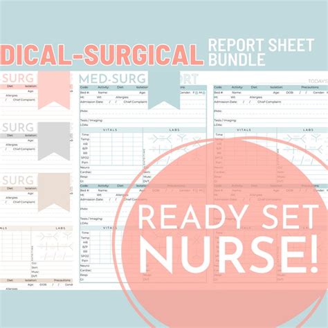 New Grad Nurse Report Sheet Template Medsurg Etsy