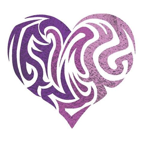 Purple Heart Color Metallic Temporary Tattoo – Temporary Tattoos