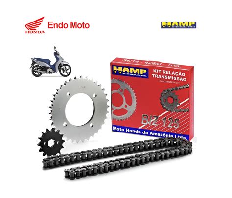 KIT RELAÇÃO TRANSMISSÃO BIZ 125 HAMP Loja Honda Endo Moto