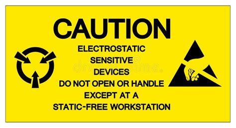 Set Of Electrostatic Sensitive Device Esd Collection Symbol Sign