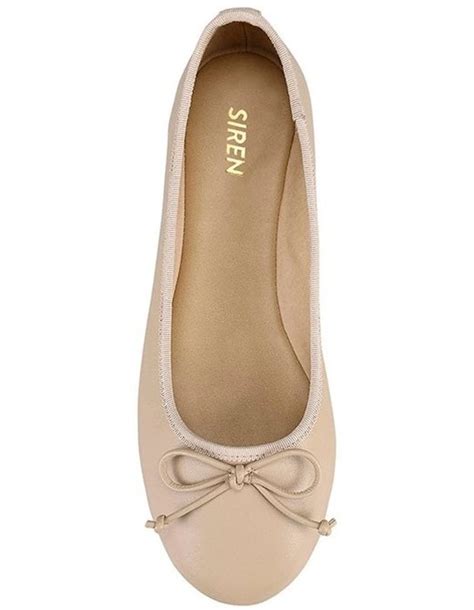 Siren Leather Ballet Flats In Nude Myer