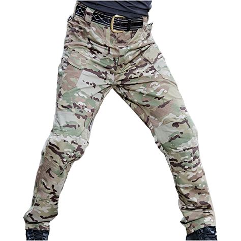 Elainilye Fashion Cargo Pants Men Multiple Pockets Cargo Trousers Work Wear Pants Camo Pants