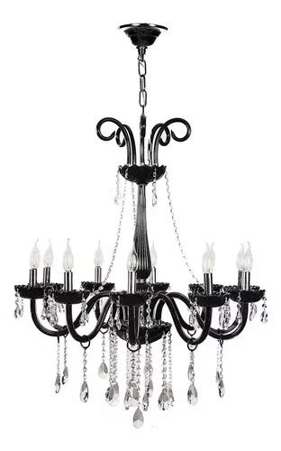 Candil Colgante Gamalux Palace Cristal Negro De 10 Luces Meses Sin