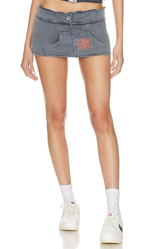 Jaded London Cruz Extreme Micro Mini Skort In Denim Blue Modesens