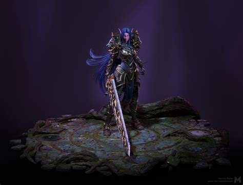 Wow Night Elf Warrior Art Canvas Nexus