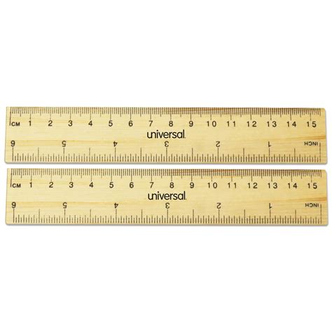 Universal® Flat Wood Ruler, Standard/Metric, 6" Long | Associated Paper