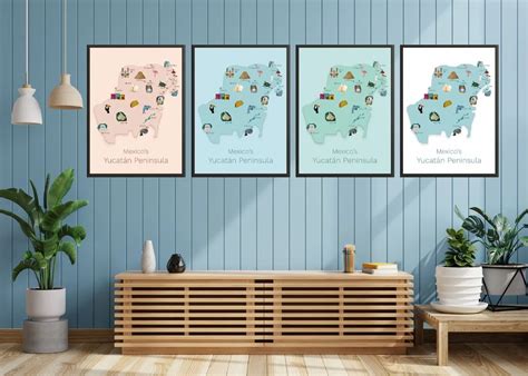 Yucatán Peninsula Map – Printable Illustrated Poster