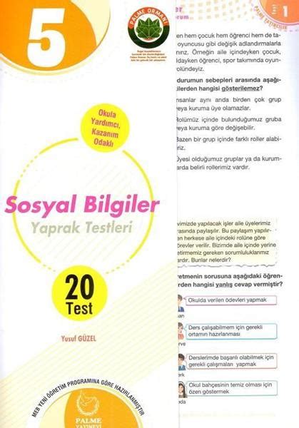 5 Sınıf Sosyal Bilgiler Yaprak Testleri Palme Yayınevi Dijital