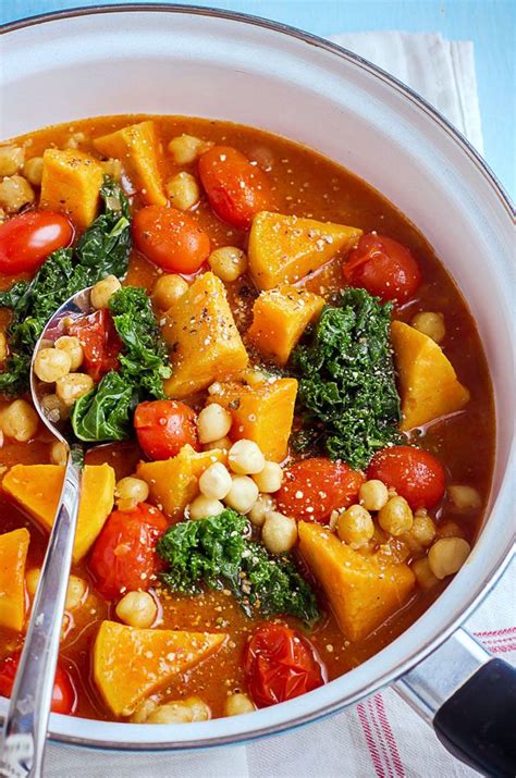 Vegan Sweet Potato Kale And Chickpea Soup Recipe Eatwell