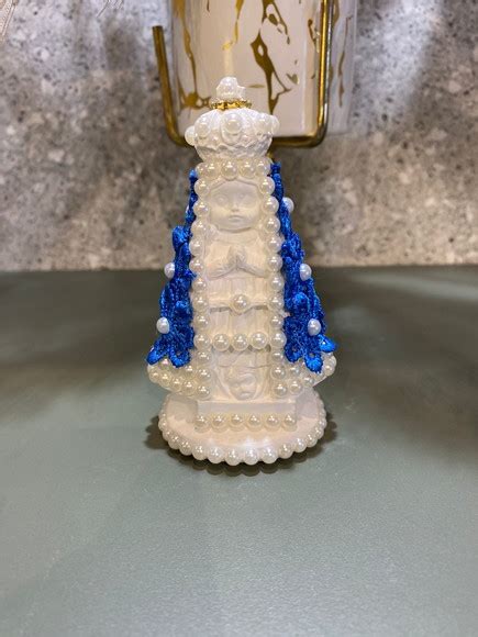 Nossa Senhora Aparecida Baby 10cm Guipir Azul Bic Elo7