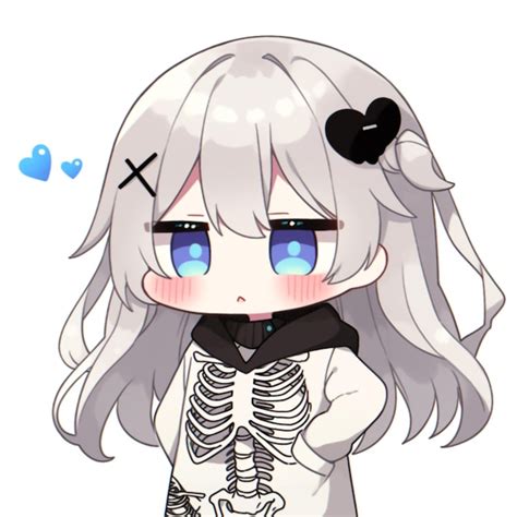 Premium AI Image | anime girl with a skeleton in her hand generative ai