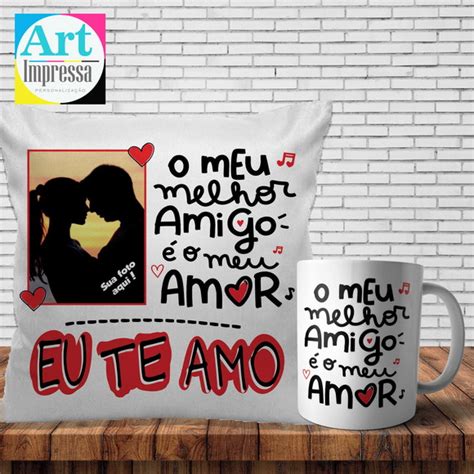 Kit Almofada Caneca Meu melhor amigo é o meu amor c Foto