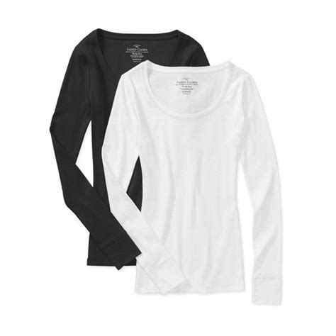 Faded Glory Womens Long Sleeve Scoop Tees 2 Pack Featuring Polyvore