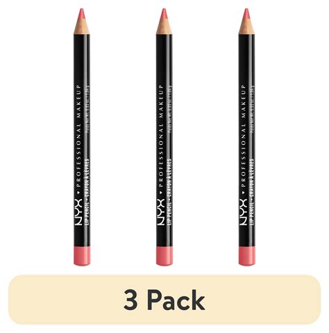 3 Pack NYX Professional Makeup Slim Lip Pencil Long Lasting Creamy Lip Liner 817 Hot Red 0
