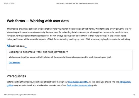 Web Forms Working With User Data Learn Web Development Mdn Web