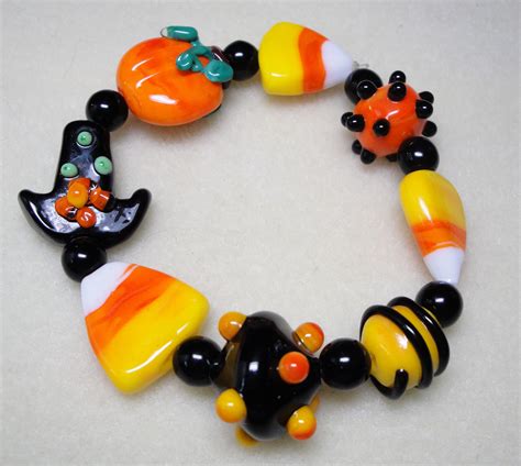 Halloween Bracelet Halloween Jewelry Glass Beads Jewelry Beaded Jewelry