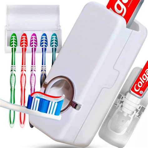 Dispenser De Creme Dental Pasta De Dente Porta Escovas Escorrega