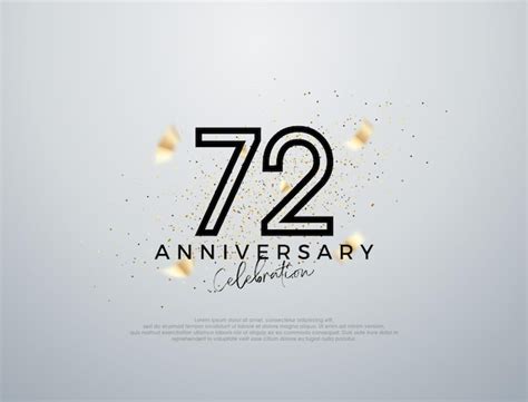 72주년 축하를 위한 심플한 라인 디자인 포스터 배너 축하 인사말을 위한 프리미엄 벡터 프리미엄 벡터