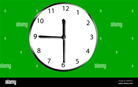 Analog clock download ,Analog clock ,green screen Stock Photo - Alamy