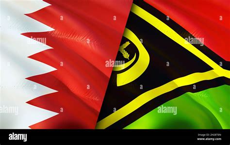 Bahrain And Vanuatu Flags 3D Waving Flag Design Vanuatu Bahrain Flag