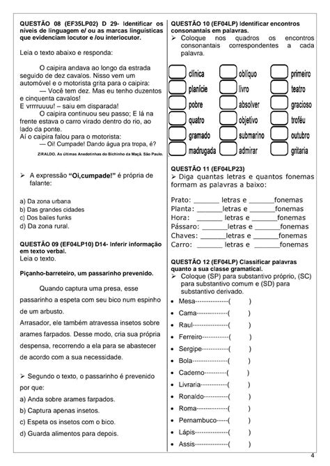 Interpretação Textual 4 Ano - 9