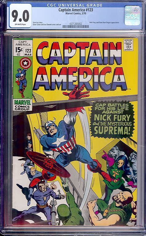 Captain America 123 CGC 9 0 Ow Auction Pedigree Comics