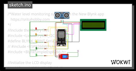 Water Level Monitoring Sistem Wokwi Esp32 Stm32 Arduino Simulator